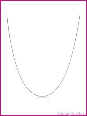 14k White Gold 0.6mm Diamond-Cut Cable Chain Necklace 18" Spring Ring Clasp